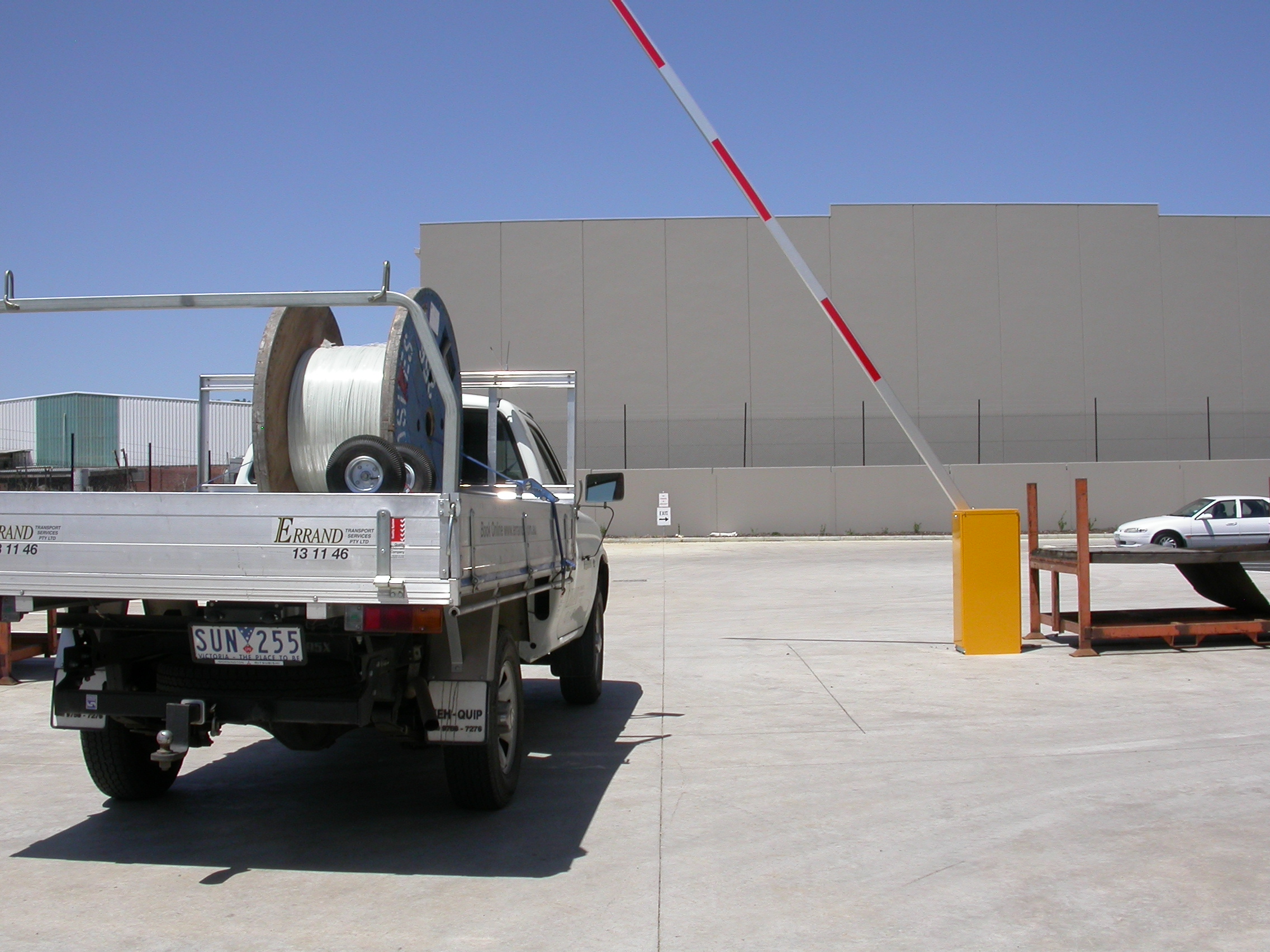 Commercial boom gate installation