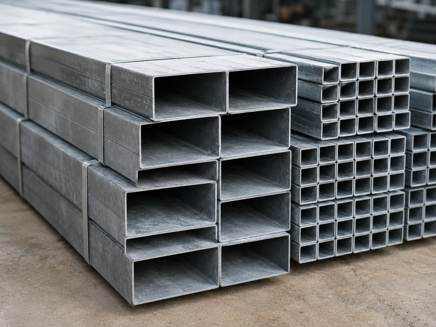 Galvanised rectangular steel sections