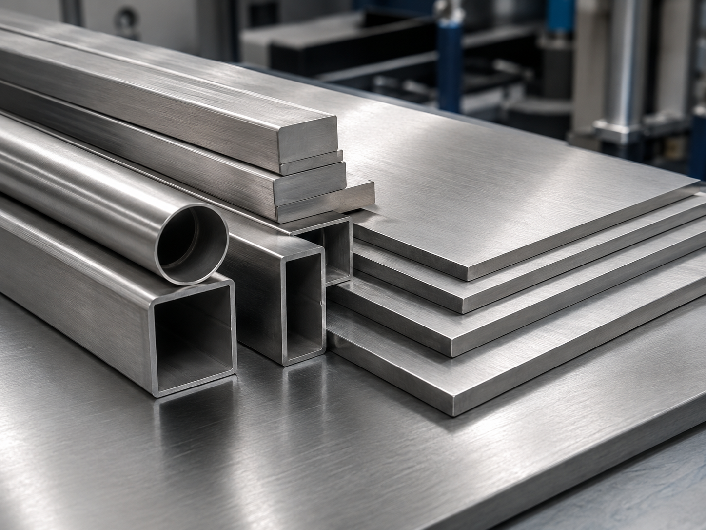 Brushed stainless steel sheets and sections